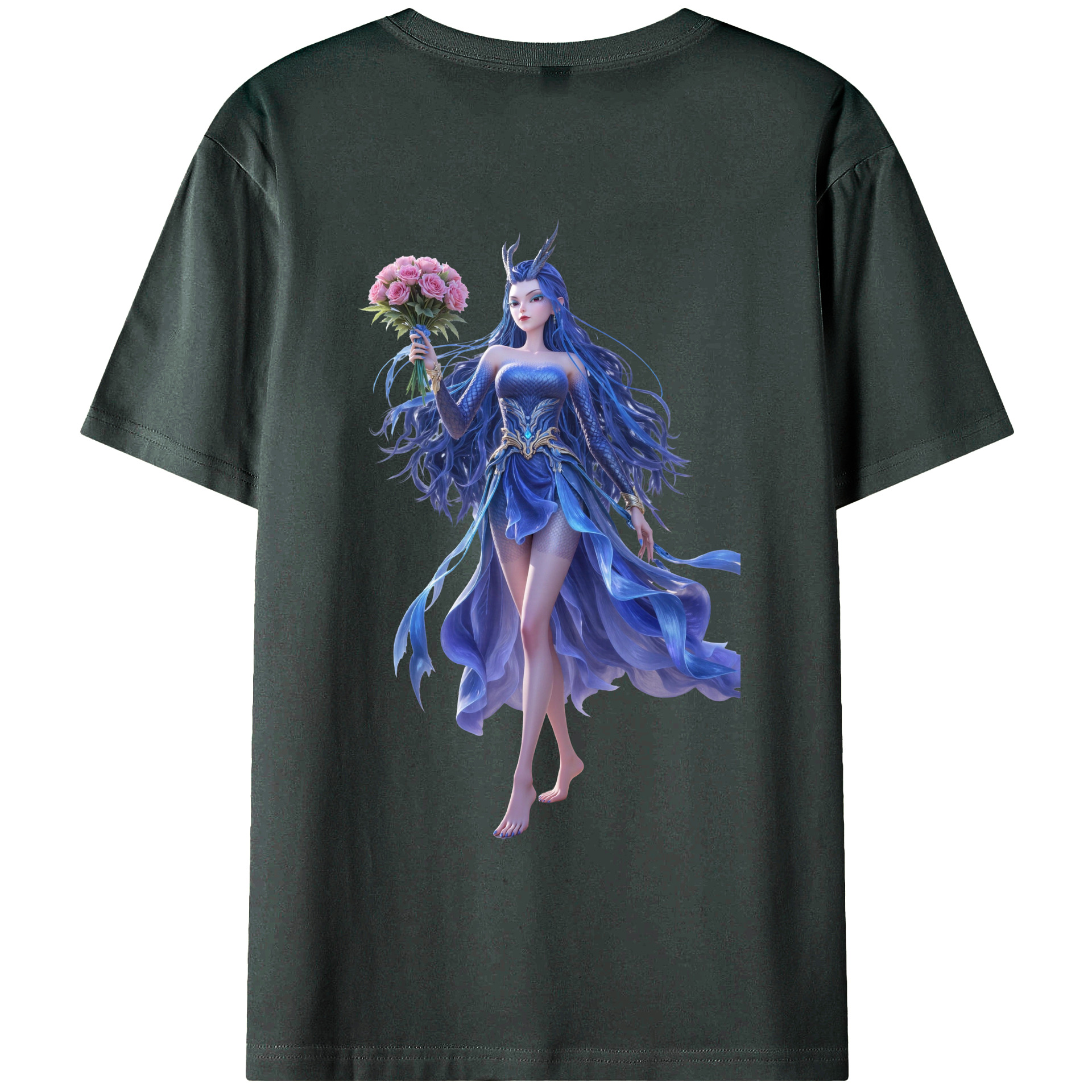 （画像用） Ne Zha 2 ナタ 魔童の大暴れ 綿100％ メンズ半袖Tシャツ（バックプリント） 通気性